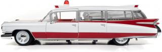 Cadillac Eldorado Ambulance 1959, white & red Auto World 1:18